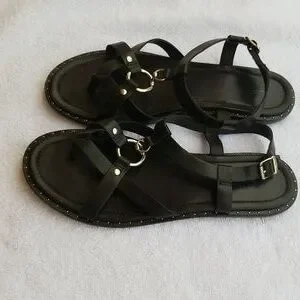 Frye Shoes Frye Blair Harness Sandal Womens Size 1m Black With Silver Dring Poshmark